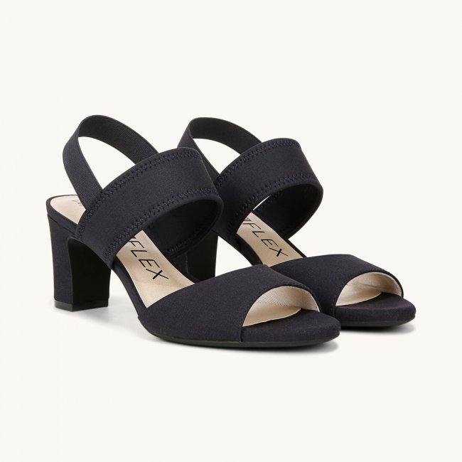 LifeStride Fiona Block Heel Dress Sandal - Lux Navy Fabric