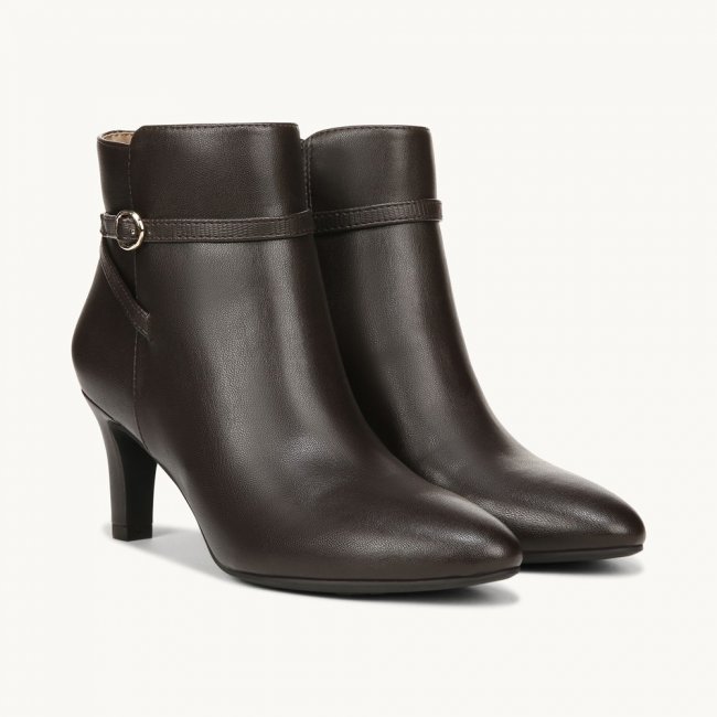LifeStride Guild Ankle Bootie - Dark Chocolate Faux Leather