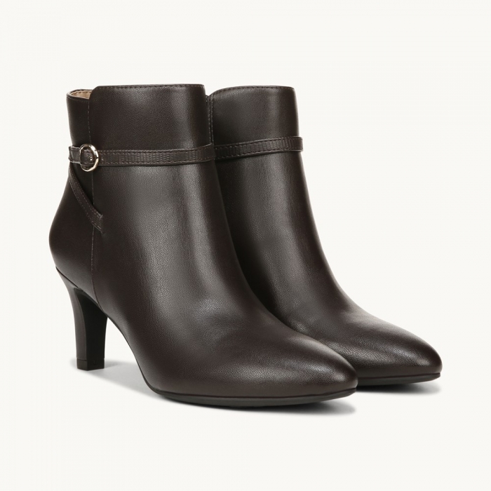 LifeStride Guild Ankle Bootie - Dark Chocolate Faux Leather
