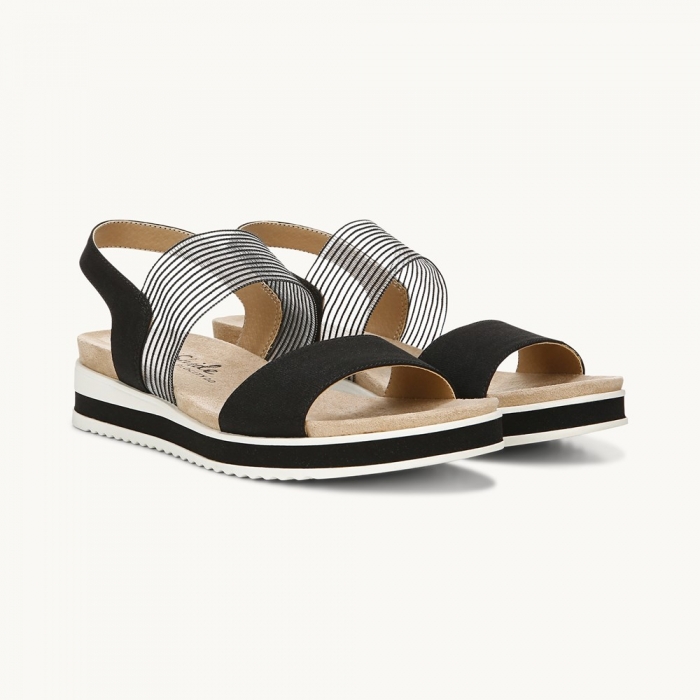 LifeStride Zing Slingback Sandal - Black Fabric