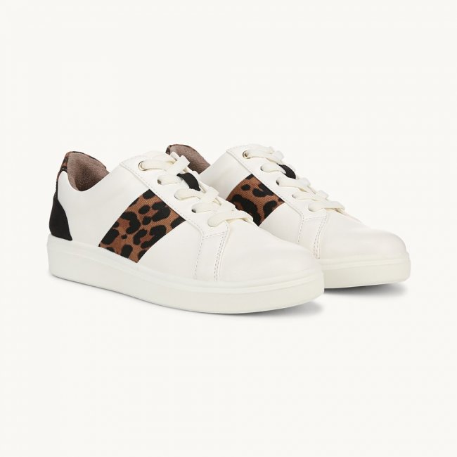LifeStride Happy Friday Lace Up Sneaker - White Faux Leather