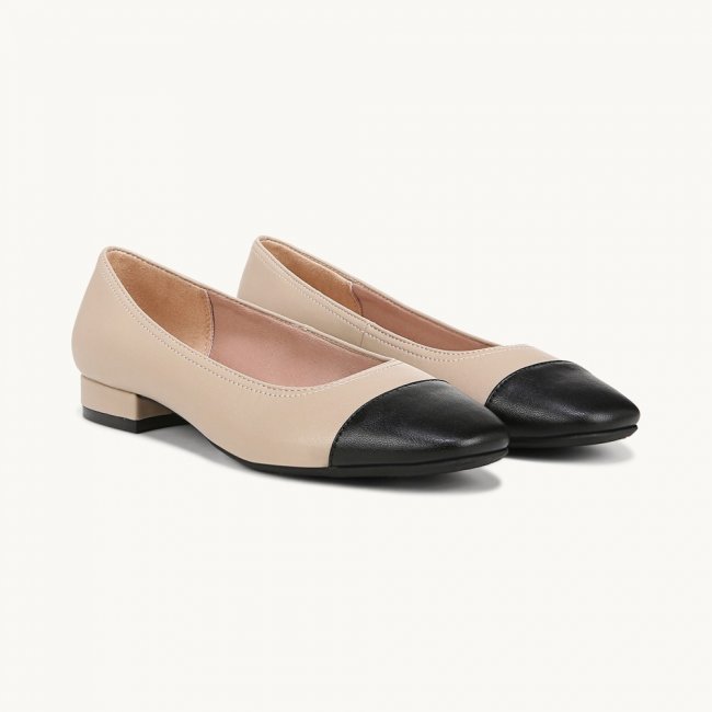 LifeStride Cameo 3 Flat - Black/Taupe Faux Leather