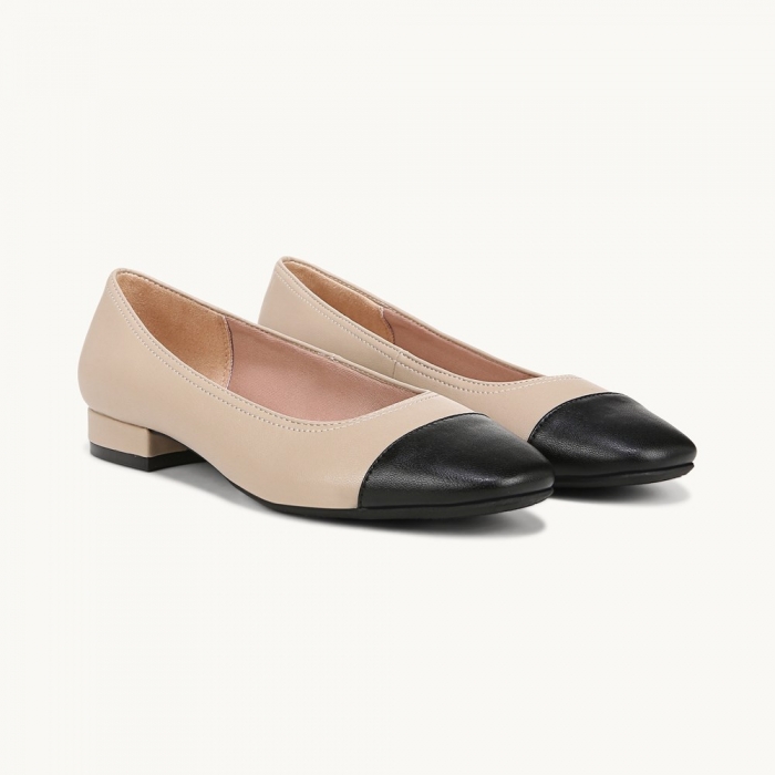 LifeStride Cameo 3 Flat - Black/Taupe Faux Leather