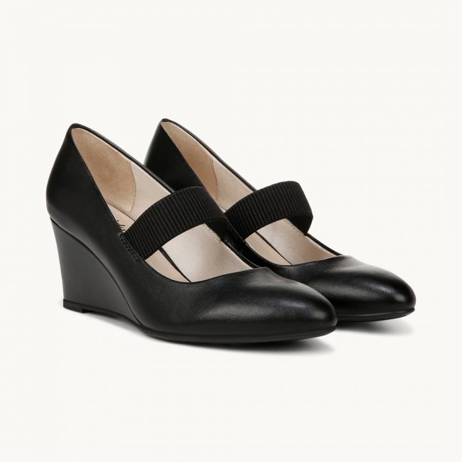LifeStride Gio Mary Jane Wedge - Black Fabric
