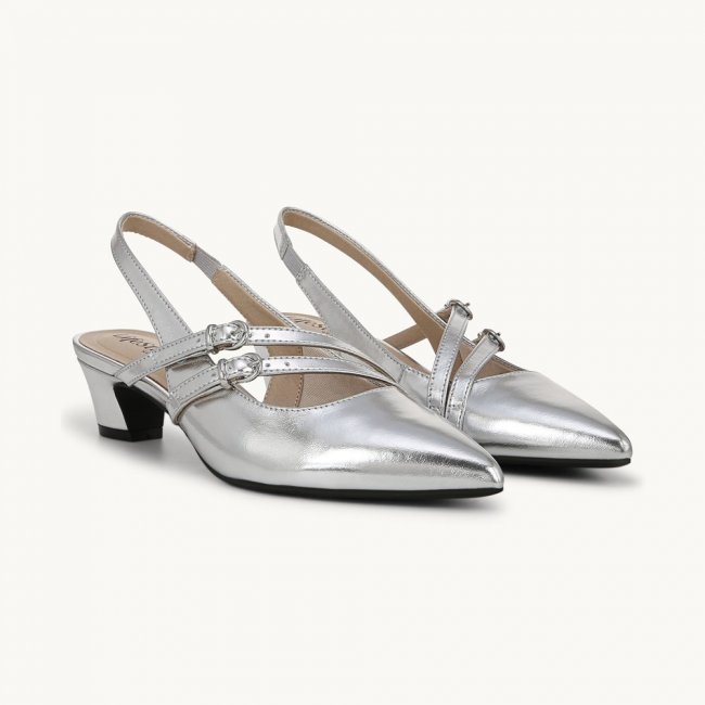 LifeStride Monique Slingback - Silver Faux Leather