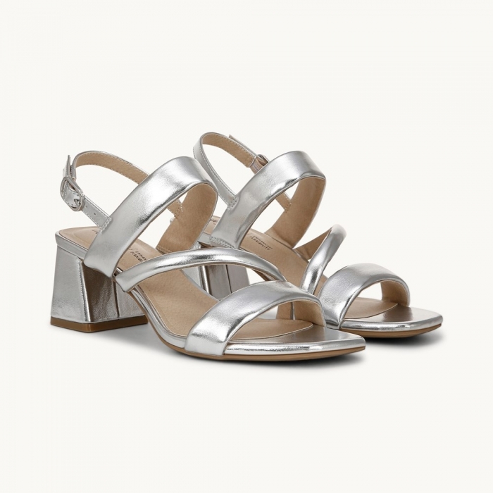 LifeStride Celia Strappy Sandal - Silver Faux Leather