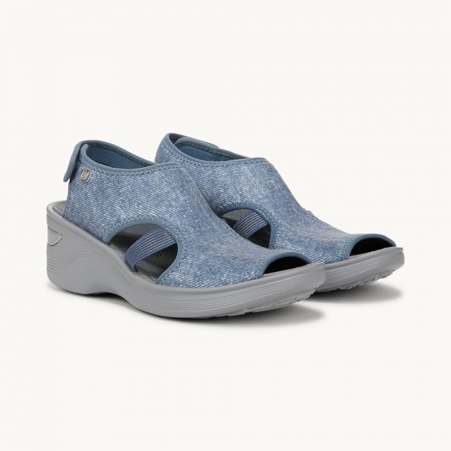 LifeStride Dream Wedge Sandal - Washed Denim Fabric