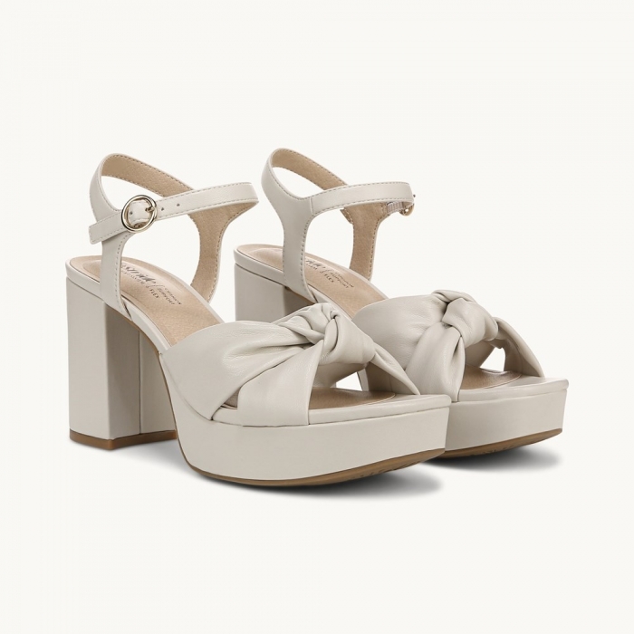 LifeStride August Dress Sandal - Bone Faux Leather