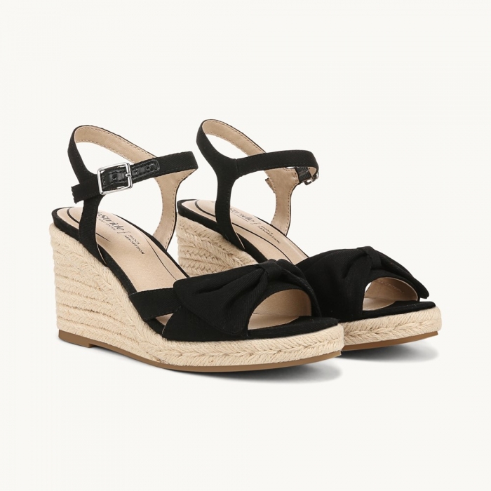 LifeStride Tahlia Wedge Dress Sandal - Black Fabric