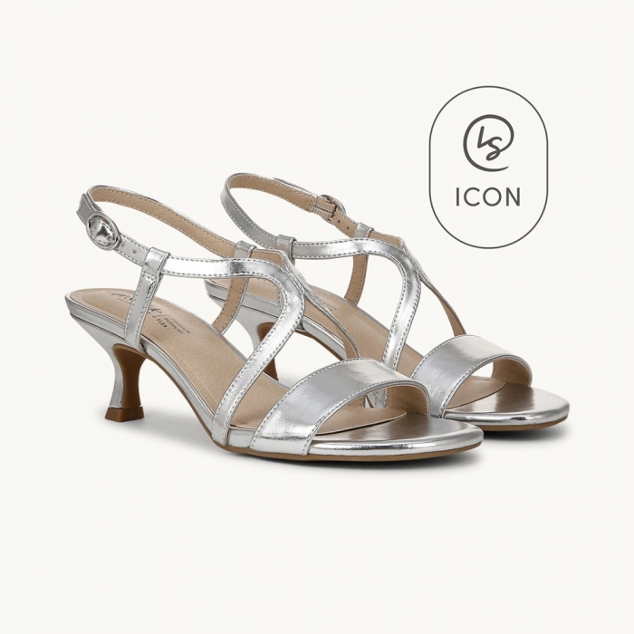 LifeStride Nolita Dress Sandal - Silver Faux Leather