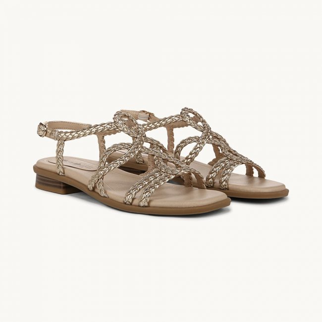 LifeStride Reagan Strappy Sandal - Gold Faux Leather