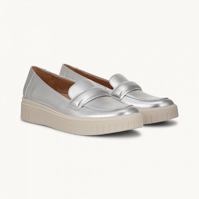 LifeStride Geneva Loafer - Silver Faux Leather
