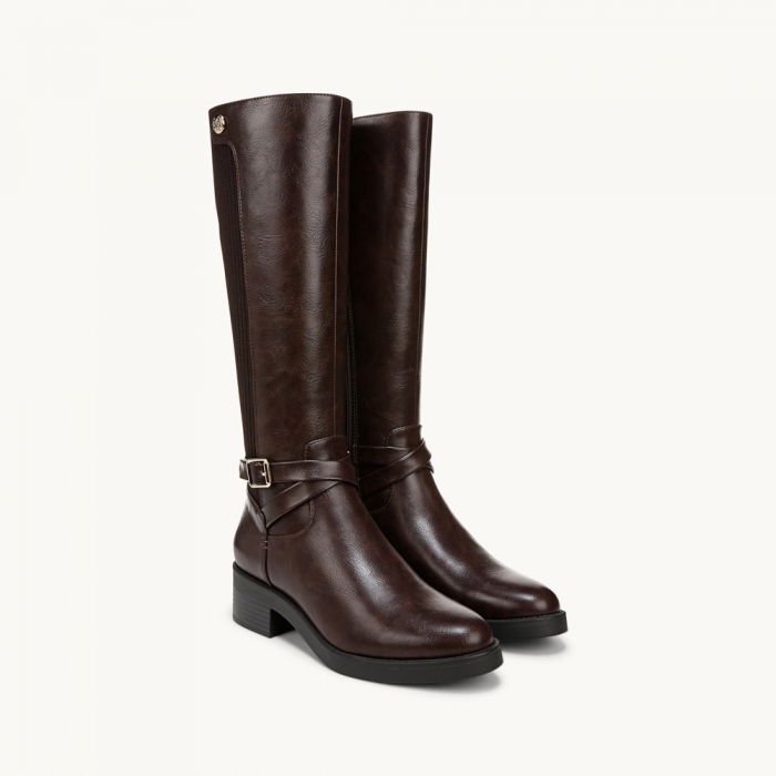 LifeStride Brittany Knee High Boot - Dark Brown Faux Leather