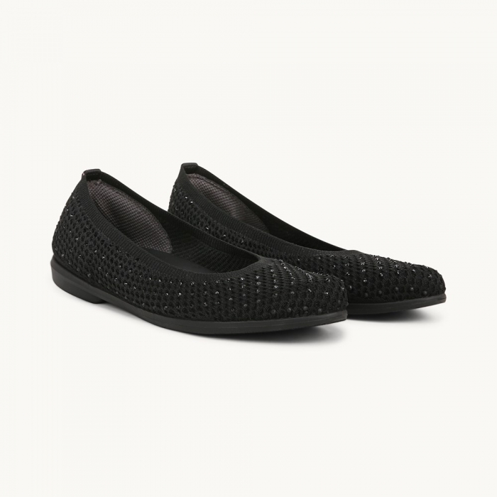 LifeStride Kallie Ballet Flat - Black Knit Fabric