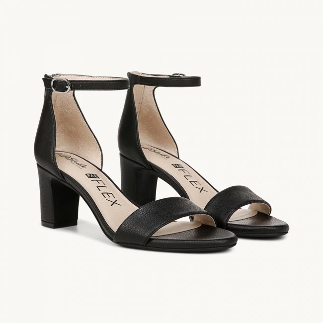 LifeStride Florence Dress Sandal - Black Faux Leather