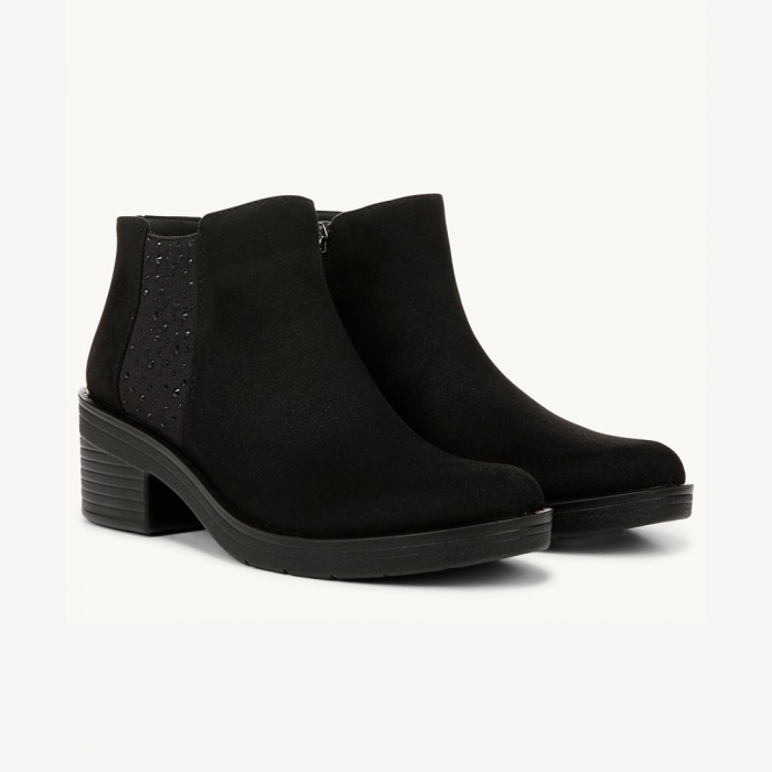 LifeStride Outstanding Ankle Bootie - Black Microfiber