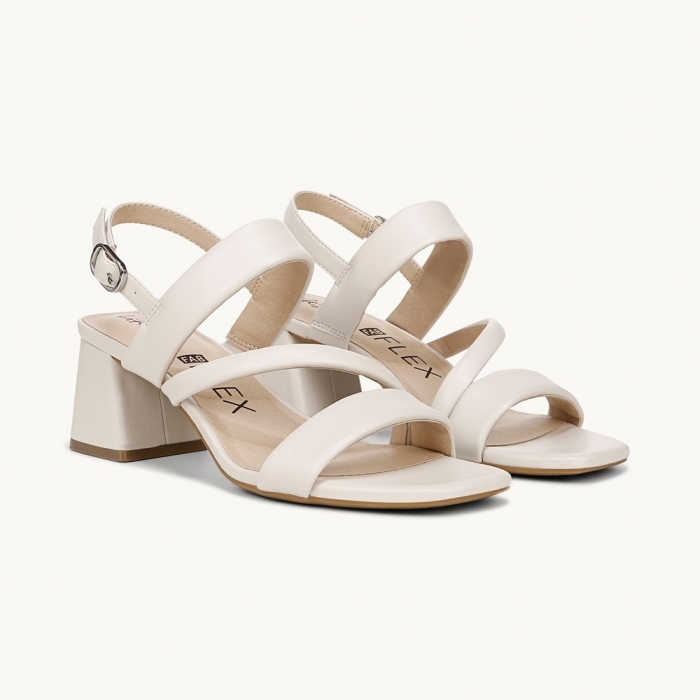 LifeStride Celia Strappy Sandal - Bone White Faux Leather