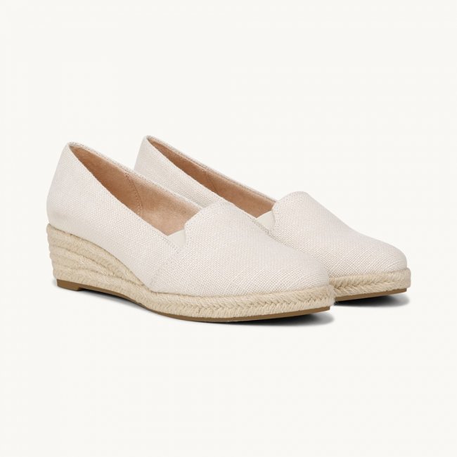 LifeStride Kamilla Wedge Slip On - Cream Fabric