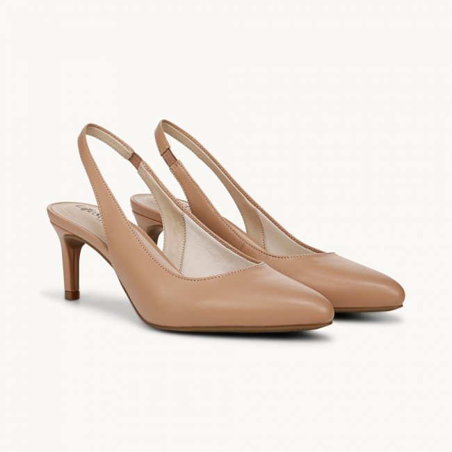 LifeStride Annalise Slingback Pump - Sienna Tan Faux Leather