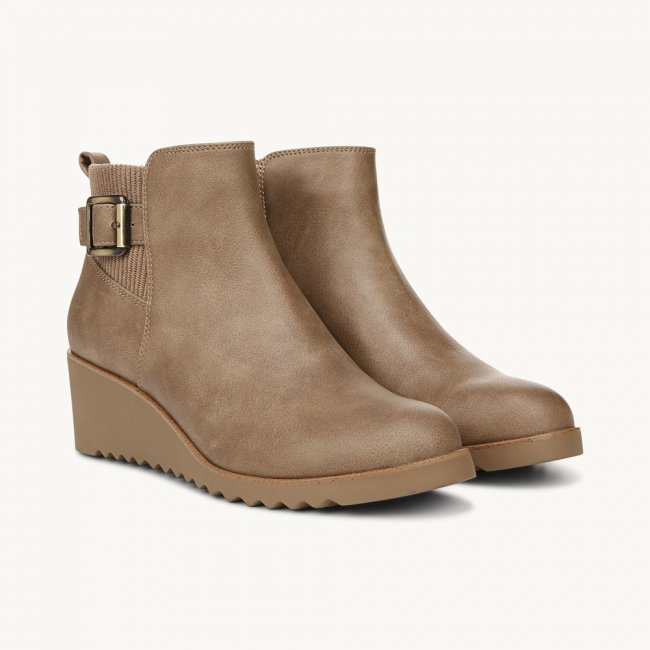 LifeStride Zayne Ankle Bootie - Brown Faux Leather