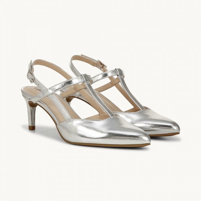 LifeStride Aire Slingback Pump - Silver Faux Leather