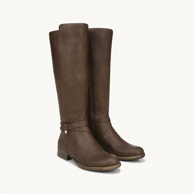 LifeStride XTrovert Wide Calf Riding Boot - Dark Tan