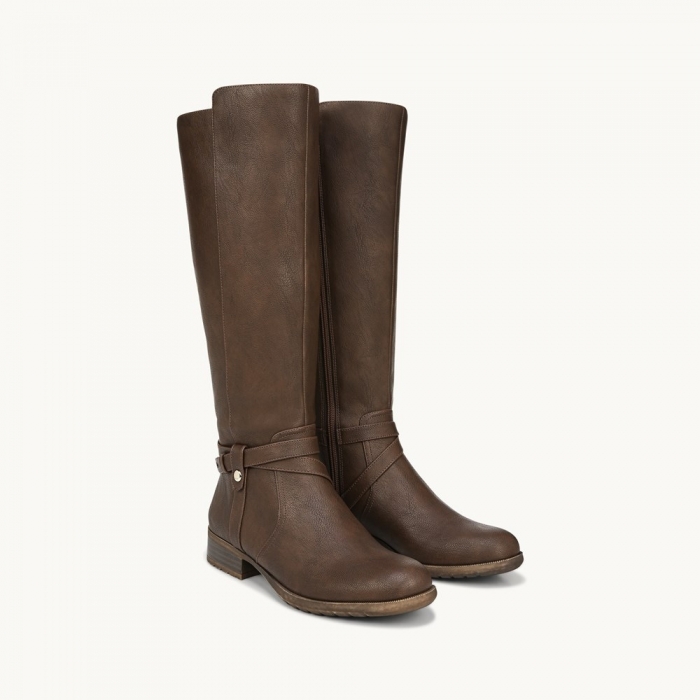 LifeStride XTrovert Wide Calf Riding Boot - Dark Tan