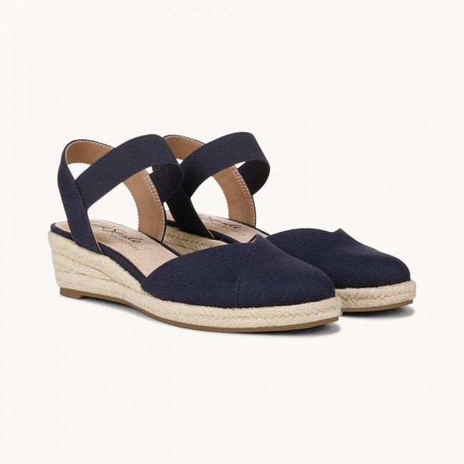 LifeStride Kimmie Espadrille Wedge - Lux Navy Fabric
