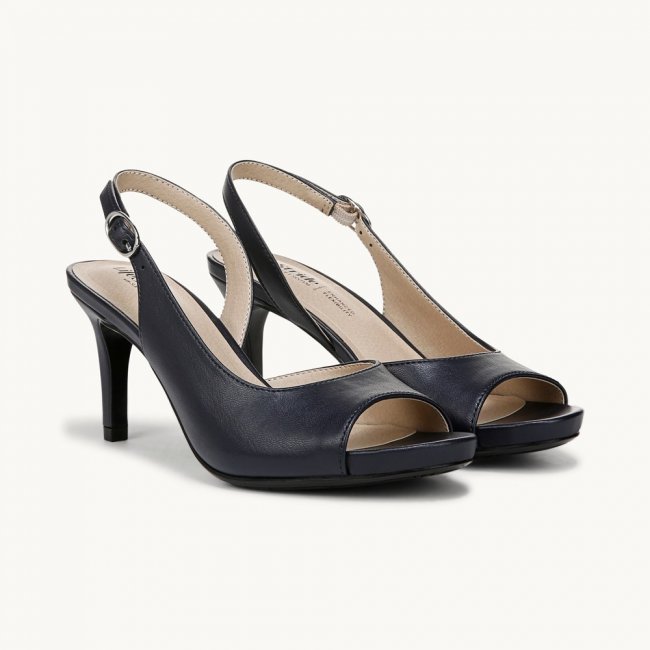 LifeStride Teller 2 Slingback Pump - Lux Navy Faux Leather