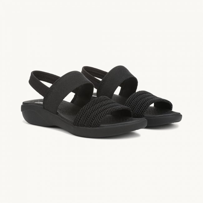 LifeStride Cali Strappy Sandal - Black Fabric