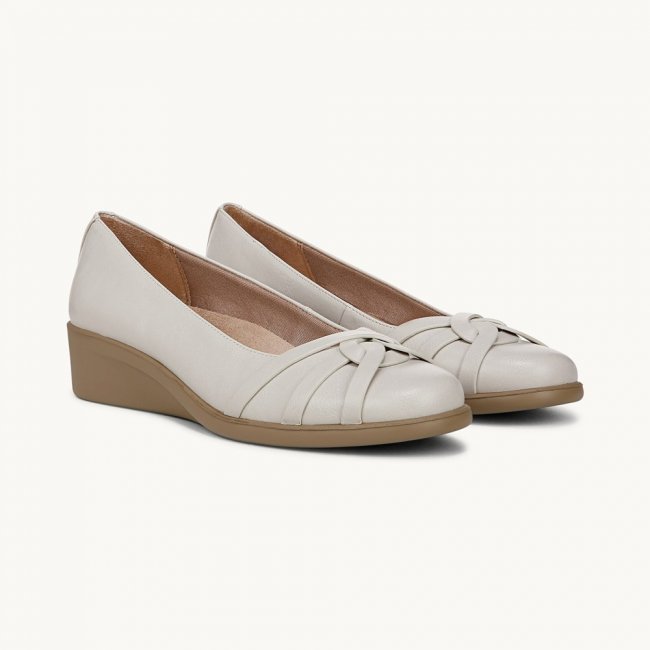 LifeStride Jorie Ballet Wedge - Bone Faux Leather