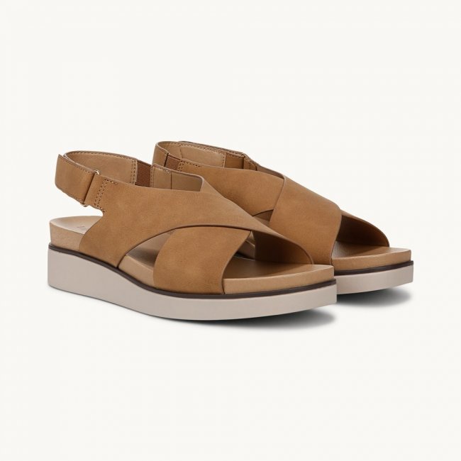 LifeStride Georgina Slingback Sandal - Tan Faux Leather