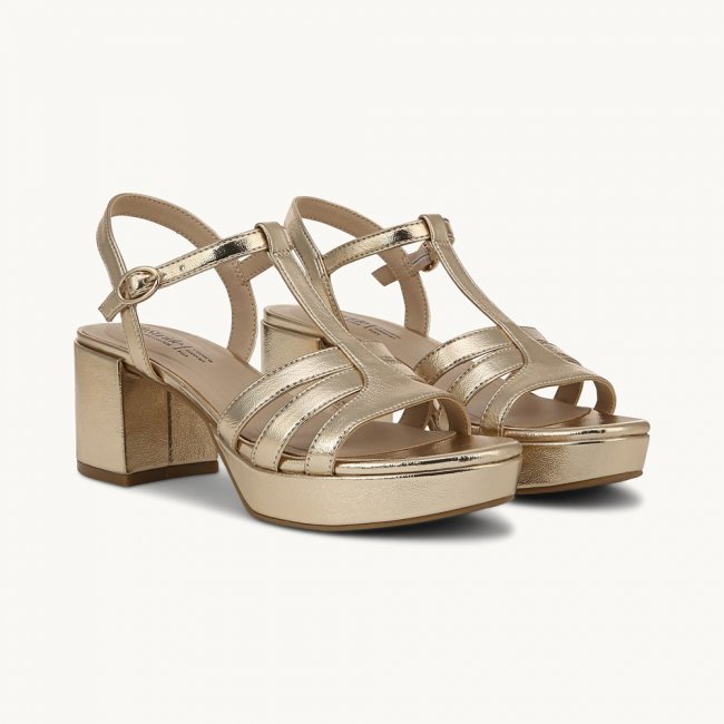 LifeStride Rio Dress Sandal - Platino Gold Faux Leather
