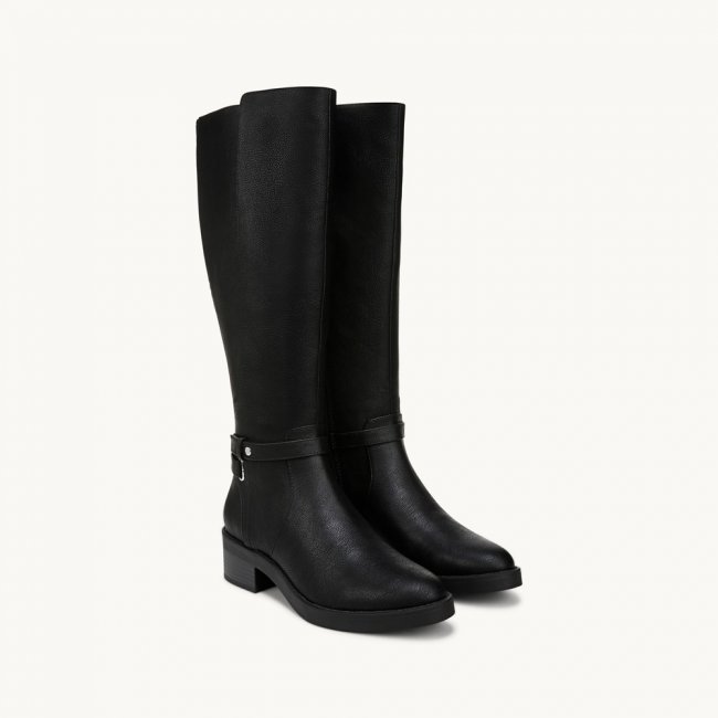 LifeStride Berkley Wide Calf Knee High Boot - Black Faux Leather