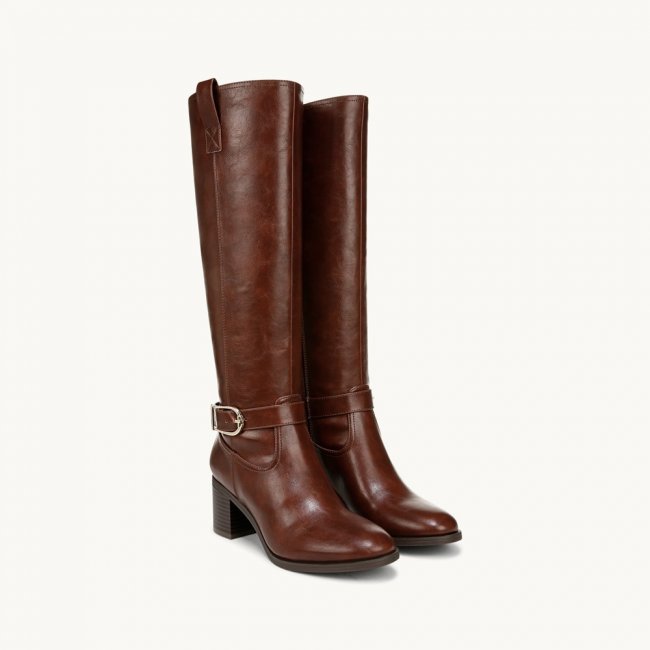 LifeStride Legend Wide Calf Knee High Boot - Chestnut Faux Leather