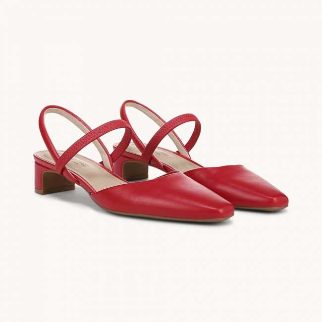 LifeStride Lainey Strappy Sandal - Fire Red Faux Leather