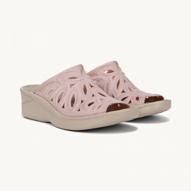 LifeStride Susie Wedge Sandal - Blush Shimmer Lycra Fabric