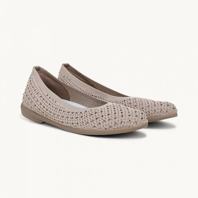 LifeStride Kallie Ballet Flat - Simply Taupe Knit Fabric