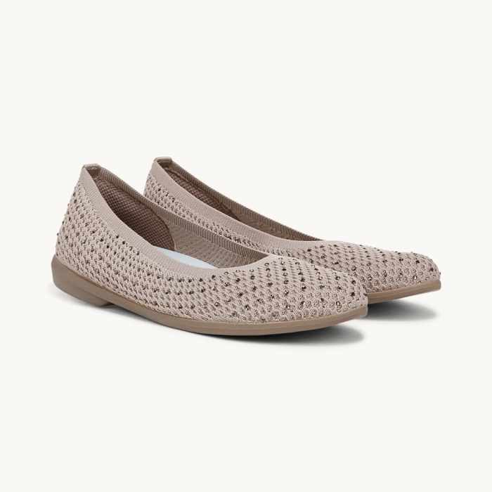 LifeStride Kallie Ballet Flat - Simply Taupe Knit Fabric