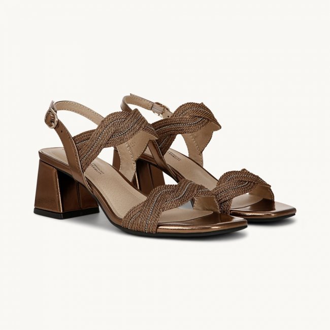 LifeStride Charnelle Slingback Dress Sandal - Bronze Faux Leather