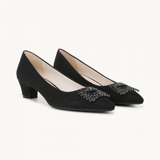 LifeStride Minx Bling Pump - Black Microsuede