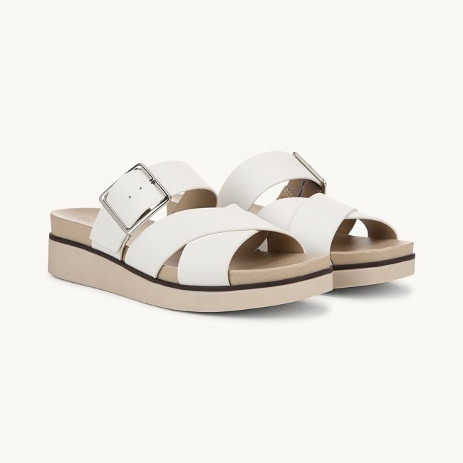 LifeStride Getaway Sandal - Bright White Faux Leather