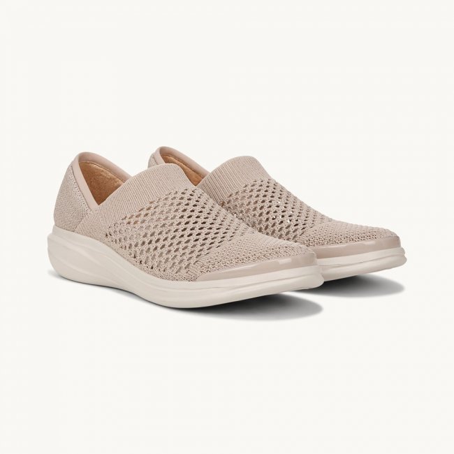 LifeStride Charlie Knit Slip On - Beige Fabric