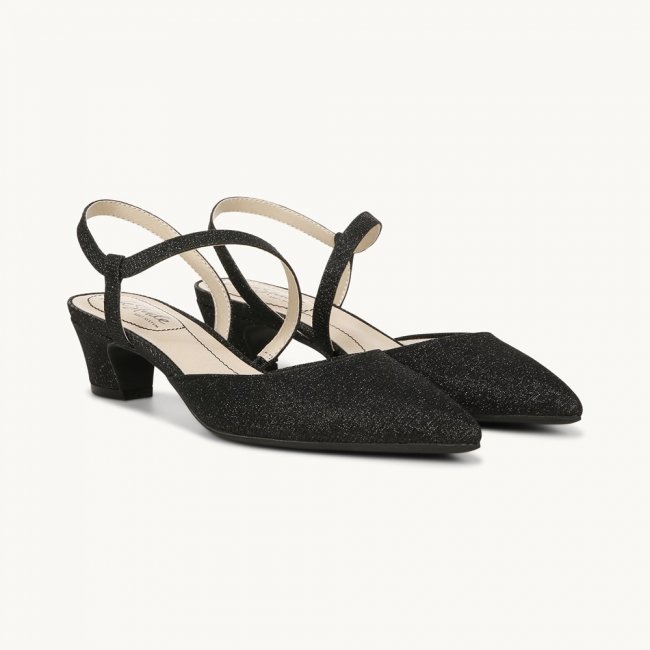 LifeStride Minimalist Pump - Black Rhinestone Fabric