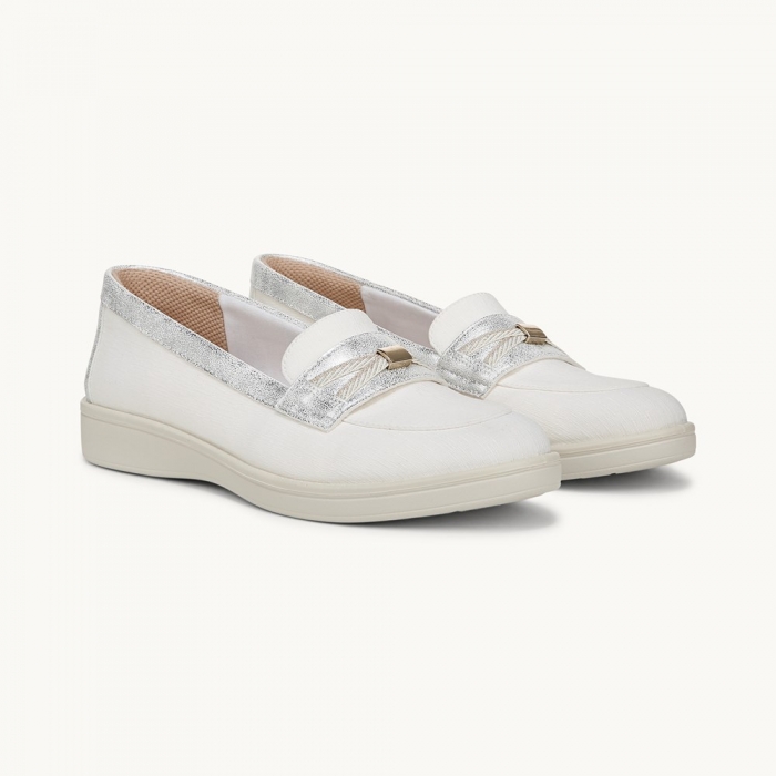 LifeStride All Aboard Loafer - Bright White Denim Fabric