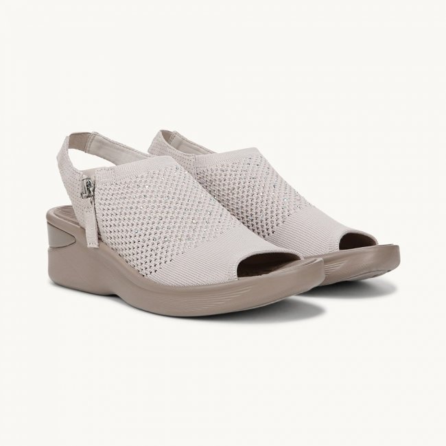 LifeStride Starlet Wedge Sandal - Sand Knit Fabric