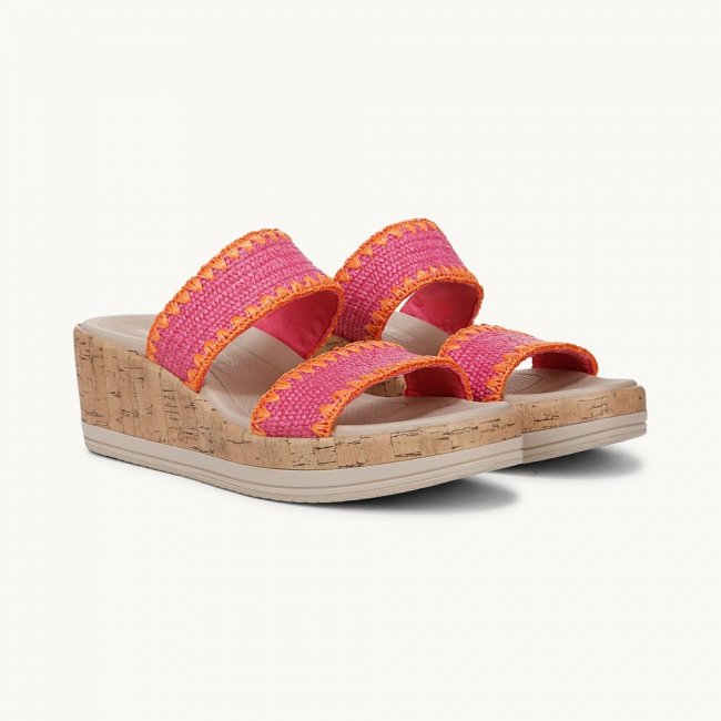 LifeStride Resort Wedge Sandal - Pink Multi Stretch Gore Fabric