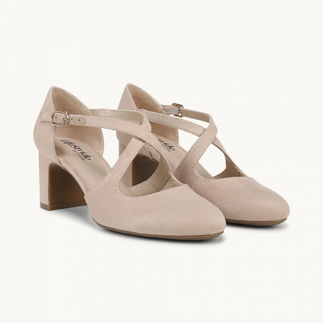 LifeStride Tracy Strappy Pump - Tender Taupe Fabric