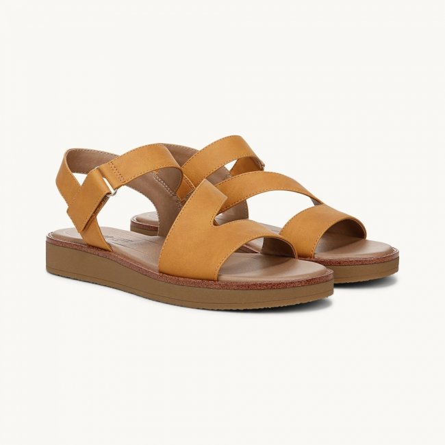LifeStride Waverly Strappy Sandal - Inca Gold Faux Leather