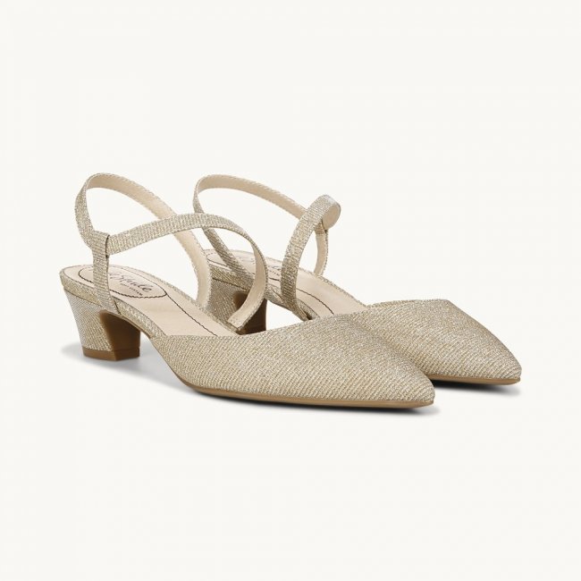 LifeStride Minimalist Pump - Light Gold Rhinestone Fabric